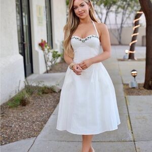 Fashion Nova White Midi Dress